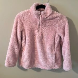 🎉 Host Pick  Girls size 10-12 super fuzzy top 1/2 zip Wonder Nation pink
